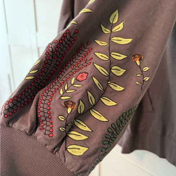 Evy’s Tree Alana Embroidered Sleeve French Terry Jacket, 2X - Picture 5 of 13